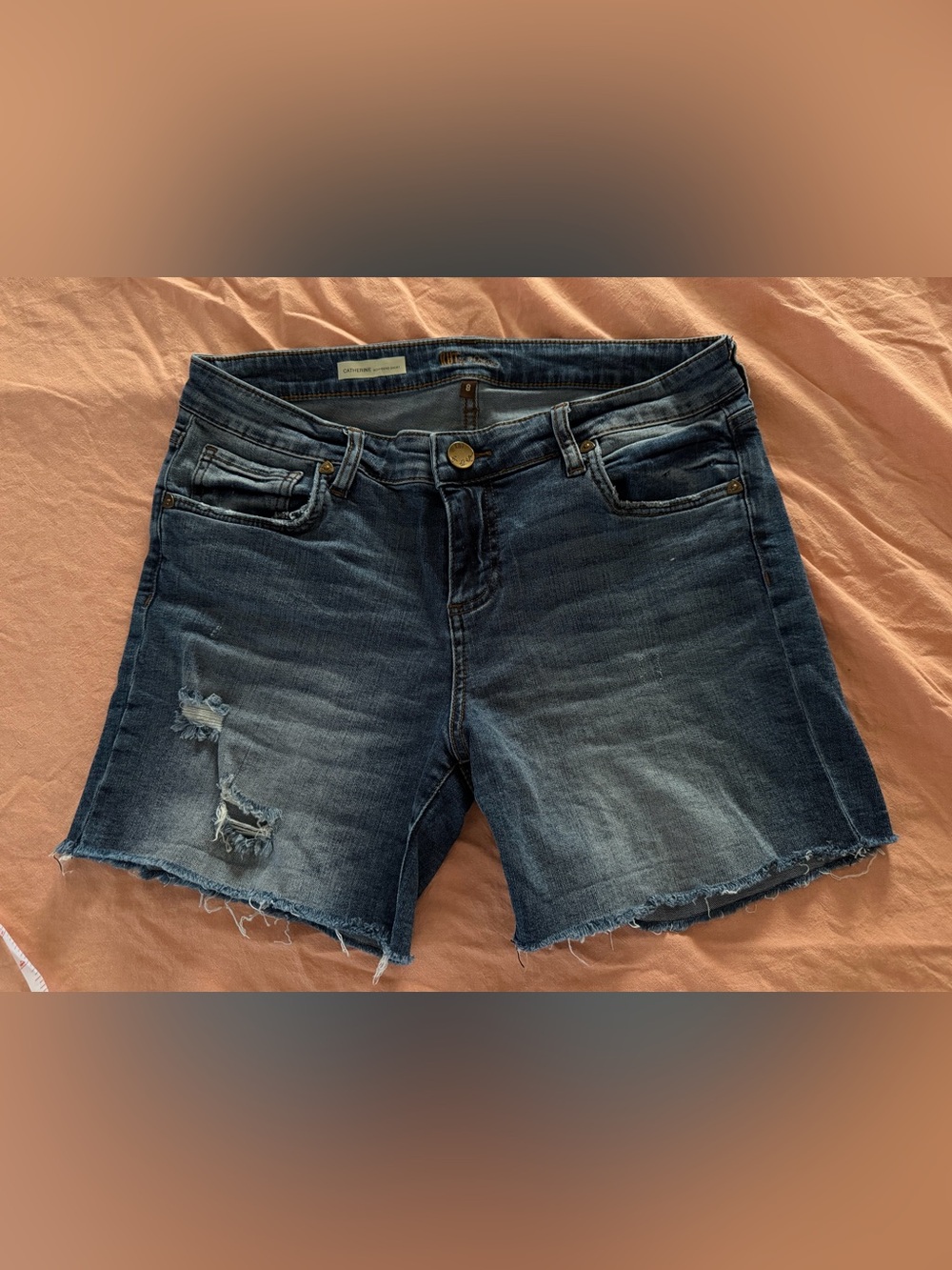 KUT from the Kloth Catherine Boyfriend Denim Shorts Size 8 Distressed